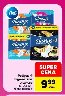 Carrefour Podpaski higieniczne Always oferta