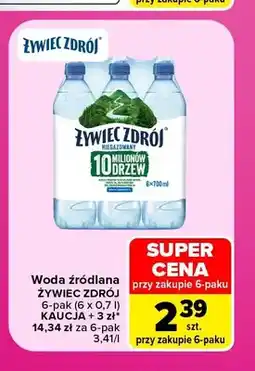 Carrefour Woda źródlana niegazowana Żywiec Zdrój 6-pak oferta