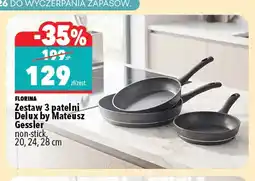 Biedronka Zestaw 3 patelni Delux by Mateusz Gessler non-stick Florina oferta