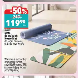 Biedronka Mata do ćwiczeń Home Mat do jogi i pilatesu 0,4 cm Spokey oferta