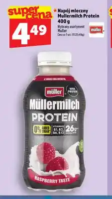 Topaz Napój mleczny Müllermilch Protein o smaku malinowym Müller oferta