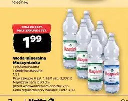 Netto Woda mineralna gazowana Muszynianka niskonasycona oferta