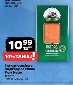 Netto Pstrąg łososiowy wędzony na zimno Port Netto plastry oferta