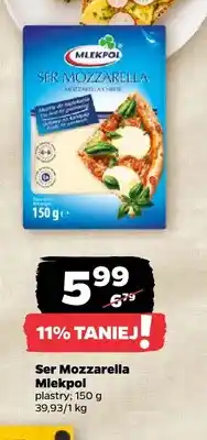 Netto Ser mozzarella w plastrach Mlekpol oferta