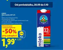 Lidl Mleko UHT łowickie Łowicz 3,2% oferta