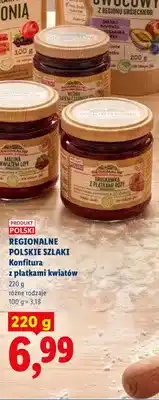 Lidl Konfitura z płatkami kwiatów malina z kwiatem lipy Regionalne Polskie Szlaki oferta