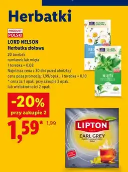Lidl Herbatka ziołowa rumianek Lord Nelson oferta