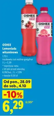Lidl Lemoniada witaminowa truskawka Oshee oferta