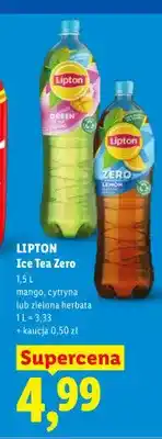 Lidl Herbata mrożona Lipton Ice Tea Zero mango oferta