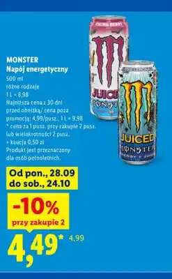 Lidl Napój energetyczny Monster oferta