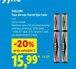 Lidl Tusz do rzęs Secret Eye Code Eveline oferta