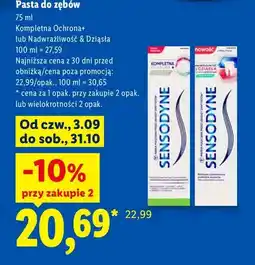 Lidl Pasta do zębów Kompletna Ochrona+ Sensodyne oferta