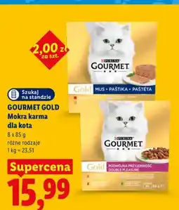 Lidl Mokra karma dla kota Gourmet Gold mus 8-pak oferta