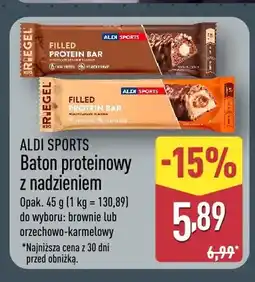ALDI Baton proteinowy z nadzieniem brownie Aldi Sports oferta