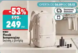 Biedronka WINGS Plecak kompresyjny beżowy, z pompką oferta