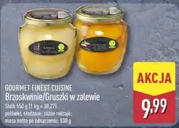 ALDI Gourmet Finest Cuisine Brzoskwinie/Gruszki w zalewie oferta