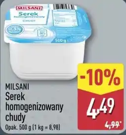 ALDI Milsani Serek homogenizowany chudy oferta