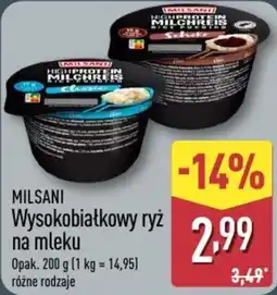 ALDI Milsani Wysokobiałkowy ryż na mleku oferta