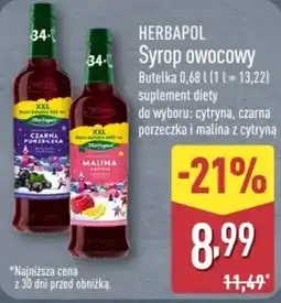 ALDI Herbapol Syrop owocowy oferta