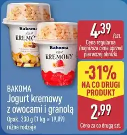 ALDI Bakoma Jogurt kremowy z owocami i granolą oferta