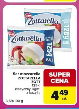 Carrefour Express Ser mozzarella Zottarella Zott klasyczny oferta