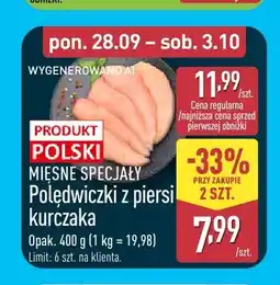 ALDI Polędwiczki z piersi kurczaka Mięsne Specjały oferta