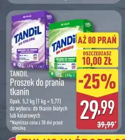 ALDI Proszek do prania tkanin do tkanin białych Tandil oferta