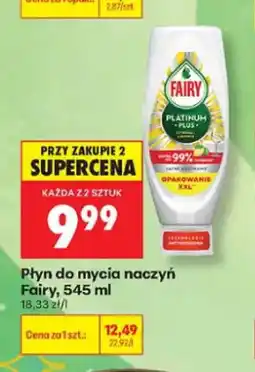 Biedronka Płyn do mycia naczyń Fairy Platinum Plus Cytryna i Limonka oferta