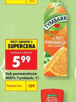 Biedronka Sok 100% pomarańcza Tymbark oferta