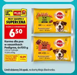 Biedronka Karma dla psa w saszetkach Pedigree wybór smaków w galaretce 6-pak oferta