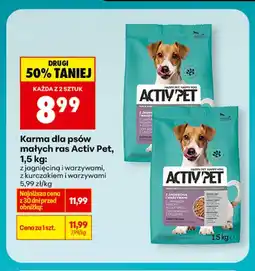Biedronka Karma dla psów małych ras z jagnięciną i warzywami Activ Pet oferta