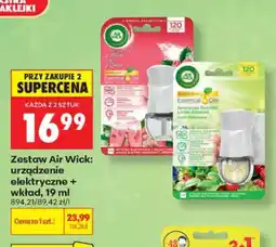 Biedronka Odświeżacz powietrza Air Wick zestaw urządzenie elektryczne + wkład Musujące Rosé z Maliną oferta