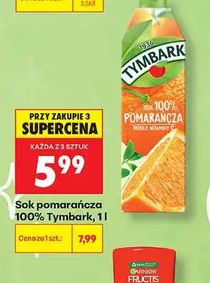 Biedronka Sok pomarańcza Tymbark 100% oferta