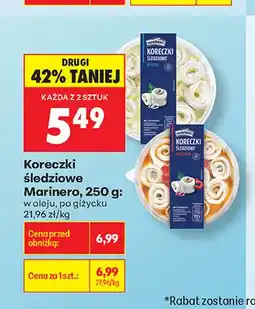 Biedronka Koreczki śledziowe w oleju Marinero oferta