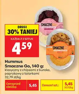Biedronka Hummus klasyczny z chipsami z buraka Smaczne Go oferta