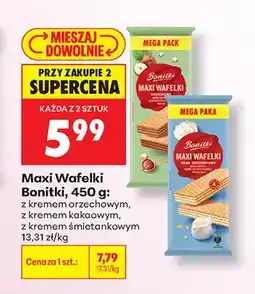 Biedronka Maxi Wafelki z kremem orzechowym Bonitki oferta