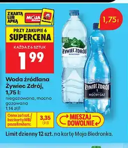 Biedronka Woda źródlana niegazowana Żywiec Zdrój oferta