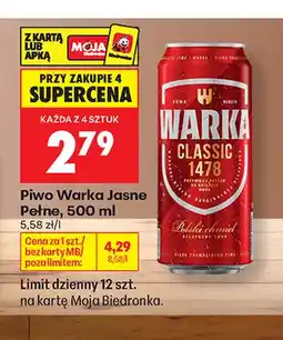 Biedronka Piwo Warka oferta