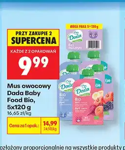 Biedronka Mus owocowy Dada Baby Food Bio 5-pak oferta