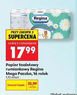 Biedronka Papier toaletowy rumiankowy Regina Mega Paczka 16-pak oferta