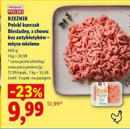 Lidl RZEŹNIK Polski kurczak Biesiadny z chowu bez antybiotyków – mięso mielone oferta