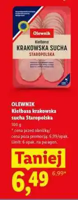 Lidl OLEWNIK Kiełbasa krakowska sucha Staropolska oferta