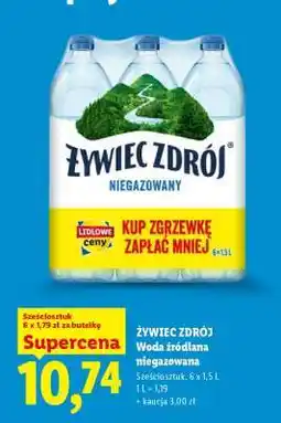 Lidl ŻYWIEC ZDRÓJ Woda źródlana niegazowana oferta