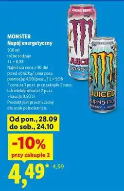 Lidl MONSTER Napój energetyczny oferta