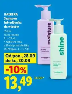 Lidl HAIRERA Szampon lub odżywka do włosów oferta