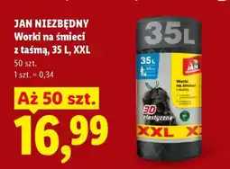 Lidl JAN NIEZBĘDNY Worki na śmieci z taśmą, 35 L, XXL oferta