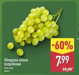 ALDI Winogrona zielone bezpestkowe oferta