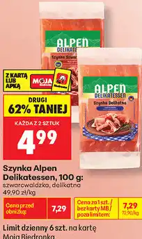 Biedronka Szynka Alpen Delikatessen szwarcwaldzka, delikatna oferta