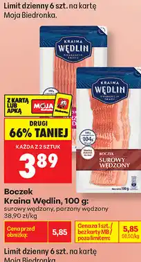 Biedronka Boczek Kraina Wędlin surowy wędzony, parzony wędzony oferta