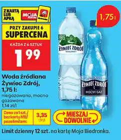 Biedronka Woda źródlana Żywiec Zdrój oferta